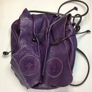 CARLOS FALCHI Purple Buffalo Leather Bag